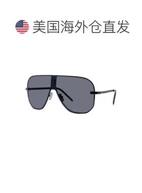 自营Givenchy太阳眼镜Shield全边框，闪亮黑色镜框和灰色镜片GV40