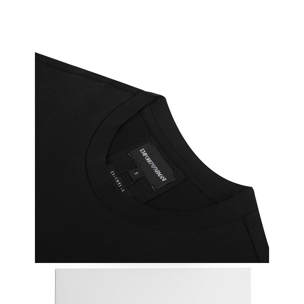 香港直发Emporio Armani阿玛尼男士T恤夏季短袖黑色字母印花圆领 - 图3