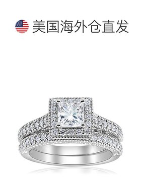 自营 pompeii3pompeii 31 1/2 克拉公主方形切割光环复古钻石订婚