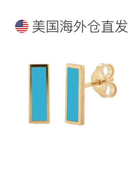 自营sabrina14K 金绿松石条形耳钉 - 黄金 美国奥莱直发耳饰