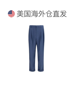 自营Saint Laurent Silk Dress Men's Pants - blue 美国奥莱直发