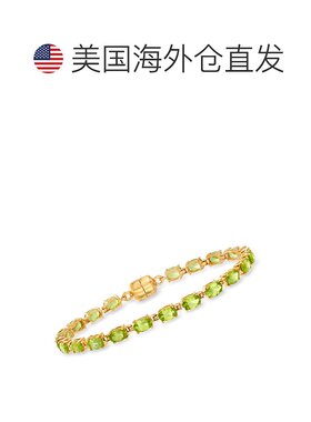 自营 Ross-Simons 18 克拉金镀在纯银上橄榄石网球手链带磁性扣 -