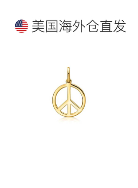 自营Ross-simons意大利10kt黄金黄金和平标志魅力-0.75英寸 美国