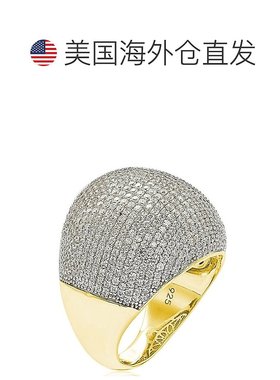 自营Suzy Levian White Sterling Silver Cubic Zirconia Pave Ri