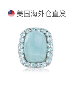 自营925 纯银 Ross-Simons 乳白色海蓝宝石和蓝色托帕石戒指 - 蓝