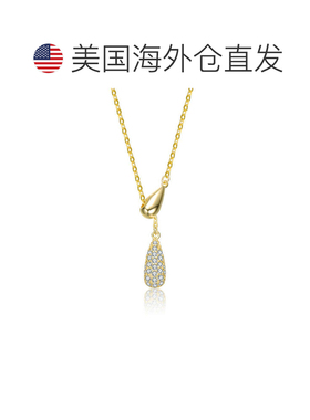 自营geneviveSterling Silver 14K Gold Plated with Clear Cubic