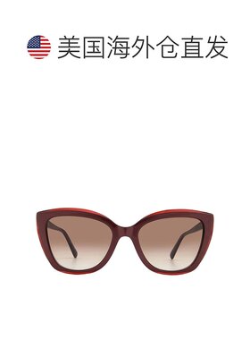 自营Longchamp Brown Gradient Butterfly Ladies Sunglasses LO6