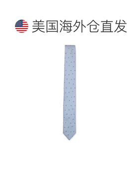 自营boss真丝混纺提花领带-浅蓝色 美国奥莱直发
