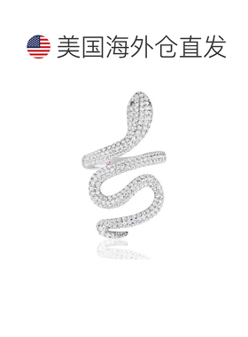 自营 Suzy Levian 纯银立方氧化锆野蛇戒指 - 白色 美国奥莱直发