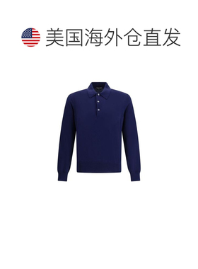 自营Tom Ford Cotton Polo Men's Shirt - blue 美国奥莱直发