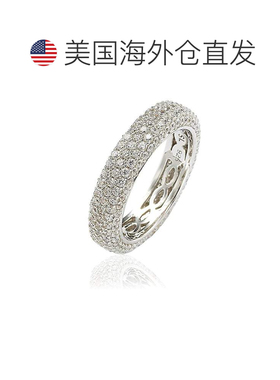 自营 Suzy Levian 纯银立方氧化锆白色永恒戒指 - 白色 美国奥莱