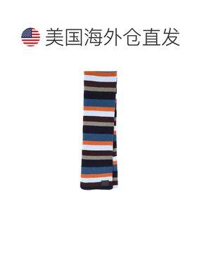 自营paul smith多色条纹矩形羊毛围巾-蓝色 美国奥莱直发