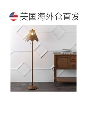 自营jonathan yTybee传统沿海藤条Scalloped LED落地灯- 美国奥