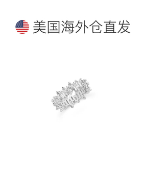 自营sterling forever925 纯银 CZ 交错永恒戒指 - 银白色 美国奥