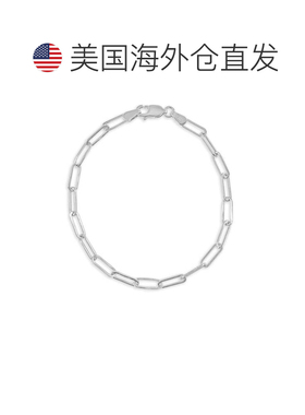 自营sabrina14K White Gold Link Chain Paperclip Bracelet - wh