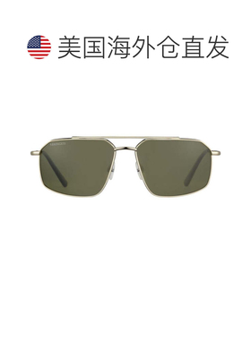 自营serengetiWayne Rectangular Frame Sunglasses with Metalli