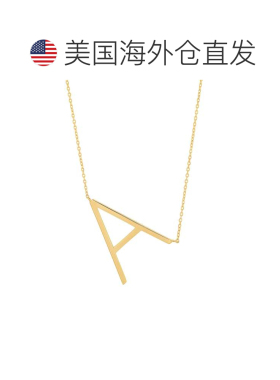 自营max + stone10k实心黄色金色大侧面大写字母首字母，带可延伸