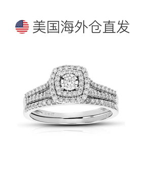 自营vir jewels1/2 克拉圆形切割实验室种植钻石婚礼订婚戒指新娘