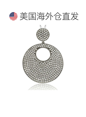 自营Suzy Levian 黑色纯银方晶锆石吊坠 - 黑色 美国奥莱直发