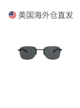 自营saint laurent方形框架金属太阳眼镜-黑色 美国奥莱直发