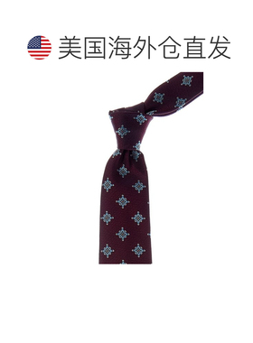 自营canali勃艮第纪念章真丝领带-红色通道 美国奥莱直发