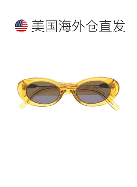 自营palm angelsSpirit椭圆太阳镜-黄色 美国奥莱直发