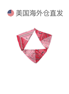 自营faliero sarti充满活力的真丝围巾，俏皮的三角形设计-粉红色