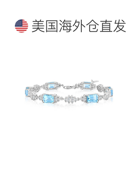 自营simonaSterling Silver, Rectangle Gemstone Bracelet - blu