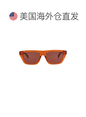 自营bottega veneta方形镜框回收醋酸纤维太阳眼镜-橙色橙色红色