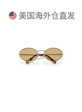 自营miu miu0mu 52ys Oval Brown-Tinted Sunglasses - brown 美