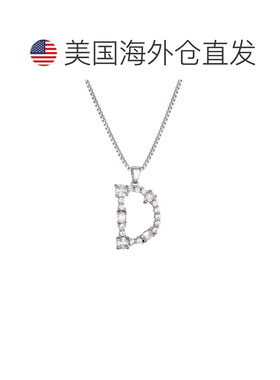 自营adornia镀银混合石水晶初始项链-银色-d 美国奥莱直发