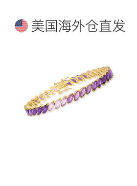 自营Ross-Simons Ombre 紫水晶网球手链 18kt 黄金英镑 - 8 英寸