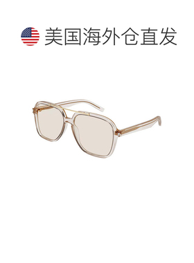 自营saint laurentSL545 002透明米色/浅黄色透明米色 美国奥莱直