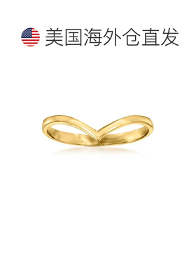 自营Ross-Simons 14kt 黄金 V 形戒指 - 黄色 美国奥莱直发