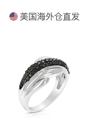 自营 vir jewels 2/3 cttw 黑色钻石结婚戒指 .925 纯银配铑 - 银