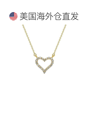 自营Suzy Levian 14K 黄金 0.25 ctw 钻石心形项链 - 黄色 美国奥