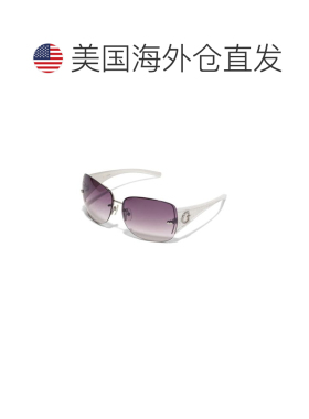 自营guess无框盾形太阳镜 - 白色 美国奥莱直发