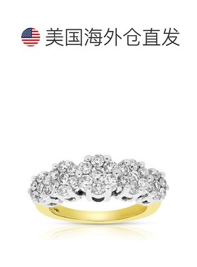 自营 vir jewels1.50 克拉 5 石簇复合钻石戒指 14K 黄金 - 黄色