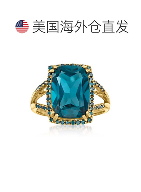 自营 ross-simons罗斯-西蒙斯伦敦蓝托帕石和 . 14 克拉黄金蓝色