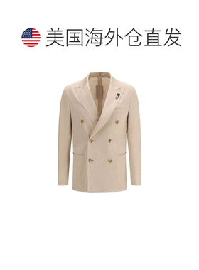 自营Lardini Cotton Men's Blazer - beige 美国奥莱直发