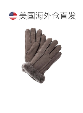 自营UGG经典穿孔两点绒面手套-灰色 美国奥莱直发