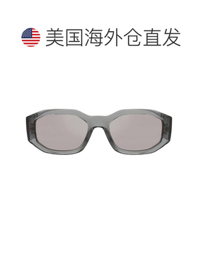 自营Versace浅灰色镜面银色几何男女通用太阳镜VE4361 311/6g 53