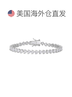 自营mimi & max10 CT TGW 纯银白色蓝宝石网球手链 - 白色 美国奥