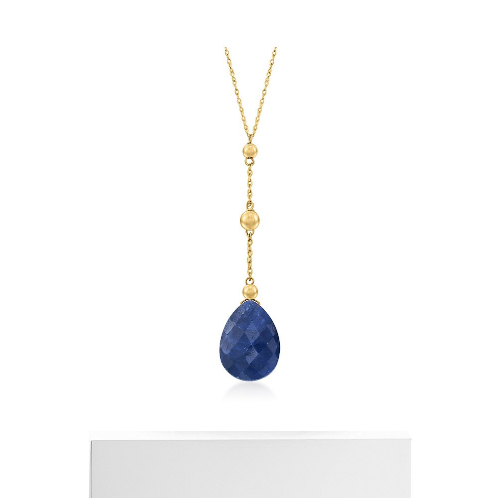 Ross-Simons Sapphire Y-Necklace in 14kt Yellow Gold - 18 in - 图3