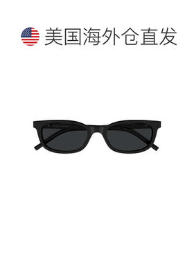 自营saint laurent黑色Linea字母组合回收醋酸纤维矩形太阳镜-黑