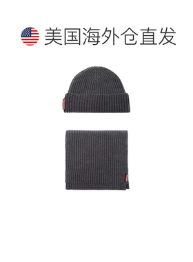 自营dsquared2Warmy徽标标签无帽子和围巾套装-灰色 美国奥莱直发