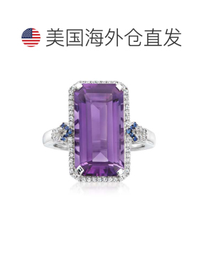 自营ross-simons罗斯-西蒙斯紫水晶，。蓝宝石和。 14kt 白金钻石