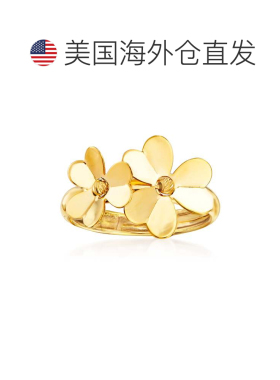 自营Ross-Simons 意大利 14kt 黄金花朵戒指 - 黄色 美国奥莱直发
