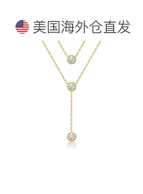 自营liv oliver18k 镀金 Cz 双层项链 - 金 美国奥莱直发
