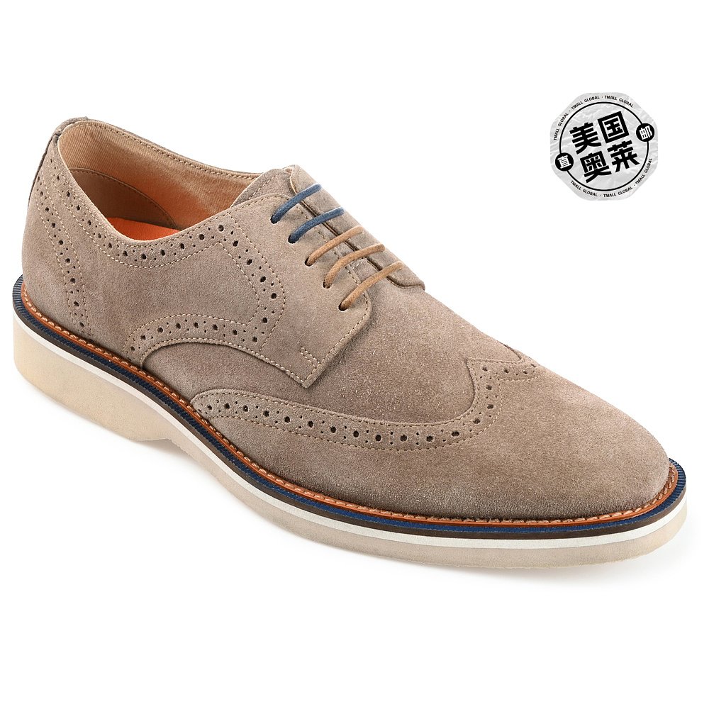 Thomas& Vine Chadwick Wingtip Derby-灰褐色【美国奥莱】直-图0